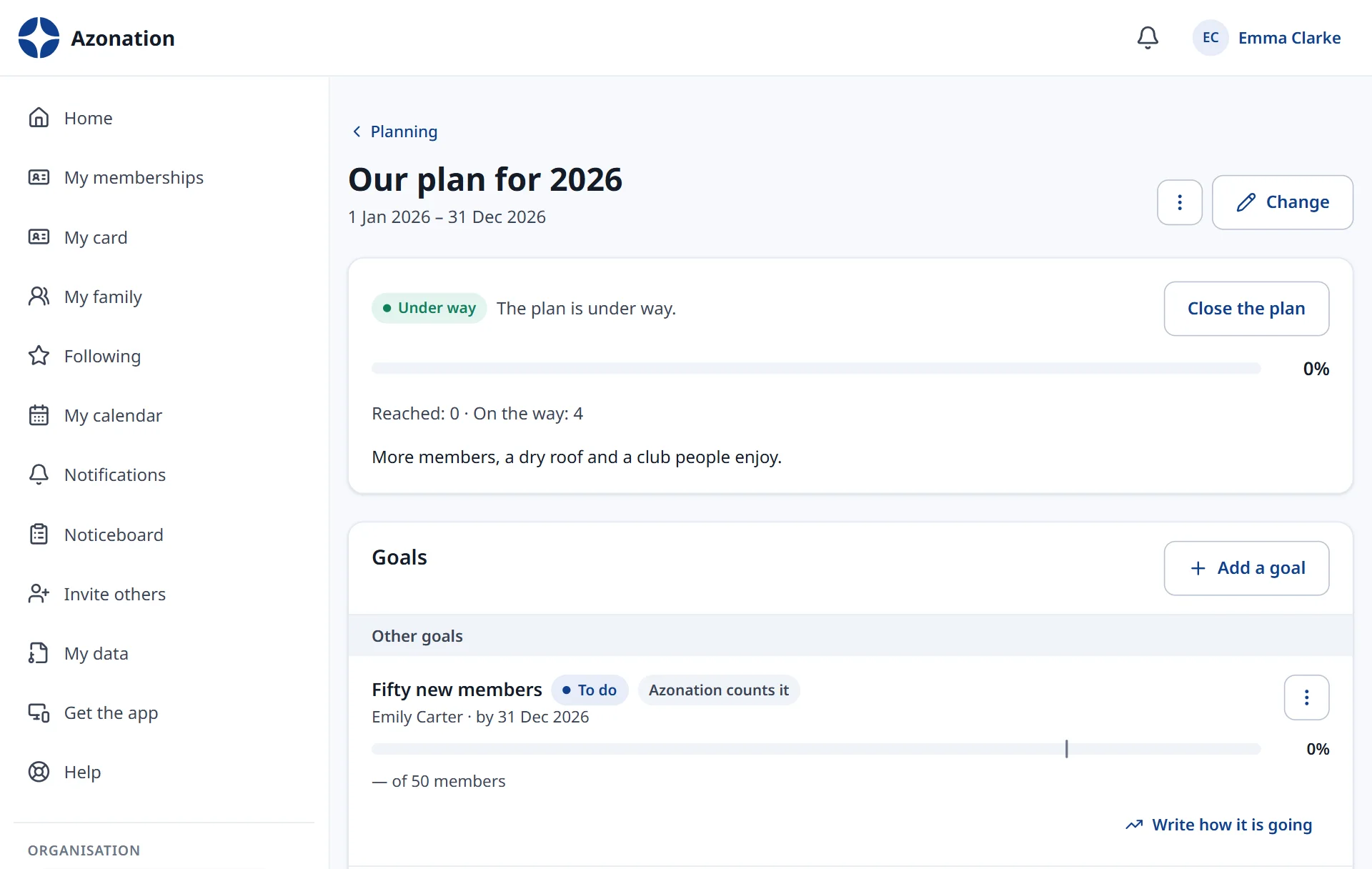 Planning in Azonation, with example data